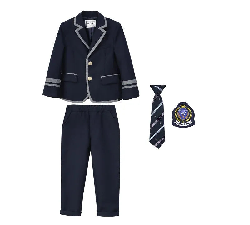 3-15T Children's School Uniform Boys Girls Graduation Event Performance Ceremony Kindergarten Costume Twins Birthday Party Dress