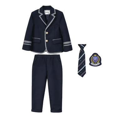 3-15T Children's School Uniform Boys Girls Graduation Event Performance Ceremony Kindergarten Costume Twins Birthday Party Dress