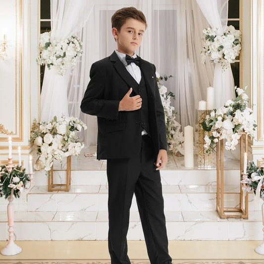 Boys Suit Set Teenager Wedding Outfit School Graduation Ceremony Kids Easter Halloween Photography Birthday Party Gift Tuxedo