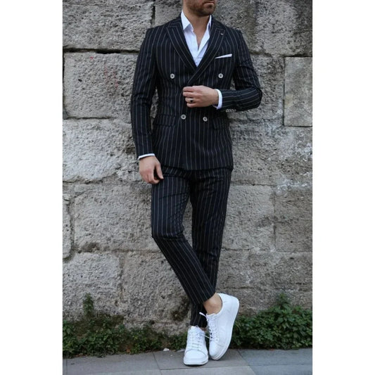 Men's Elegant Pink Wedding Suit 2-Piece Set Single Breasted Blazer Terno with Shawl Lapel And Black Pants Formal Costume Jacket