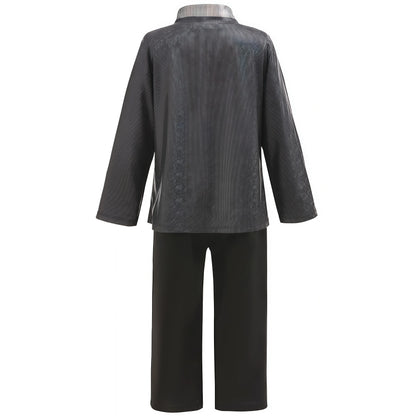 Halloween Carnival Kids Boys Jackson Costume Dancer Singer Stage Outfits 80s Pop Rock Superstar Dress Up Black Suit With Gloves