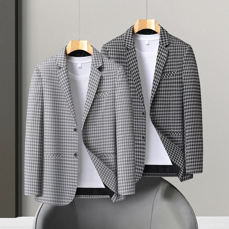 New High-End Soft Comfortable Men's Blazer Slim Fit Fashion Jacket For Young Men Daily Casual Home Wear Outerwear