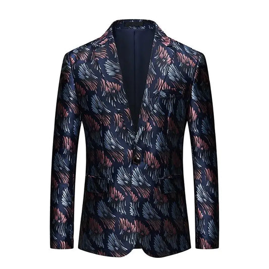 Men's Jacquard Suit Jacket – Formal Blazer for Wedding, Party & Special Occasions – Plus Size M–6XL
