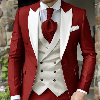 Costume de mariage pour homme à revers pointu de haute qualité coupe slim Vestes Col pointu croisé Carnavals hommes Le dernier