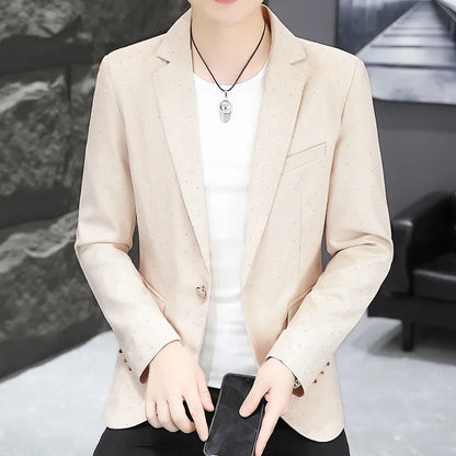 Blazer Men's fashion outdoor travel gentleman wedding Slimming Business versatile Trendy Casual Korean-style formal wear Blazer
