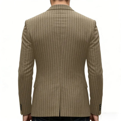 Men's Striped Blazer Casual Slim Fit Suit Jacket 2026 New Business Casual Single Breasted Blazer for Men Office Wedding Party Co