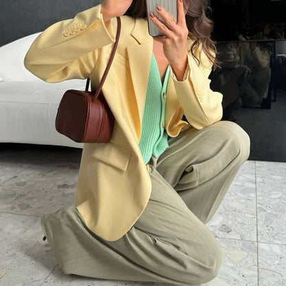 Elegant Women's New Two Pieces Pants Sets Office Business Casual Formal Wear Slim Fit Striped Trousers with Blazer Modern Outfit