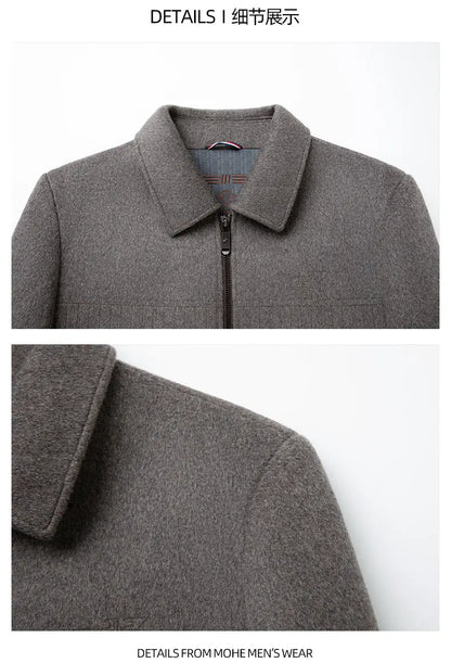 Men's Double-Faced Woolen Zipper Jacket Autumn Winter 50% Wool Removable Inner Vest Mid-Youth Fashionable Woolen Top