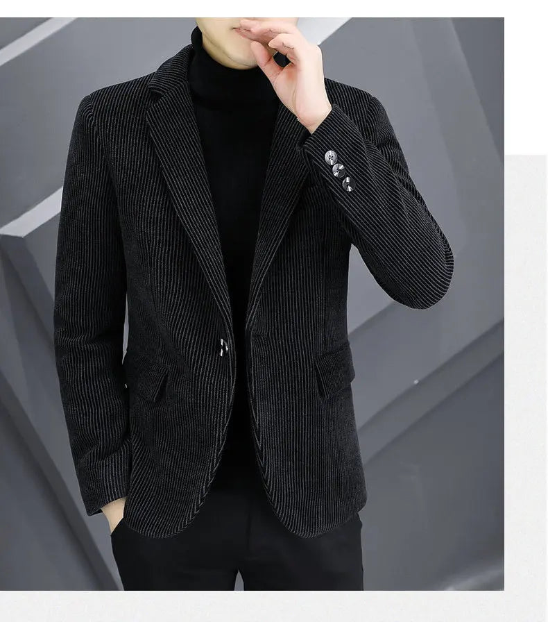 Blazer Autumn and Winter Men Fashionable Outdoor Wedding Slimming Business Casual Korean Version Golden Mink Velvet Girl Blazer