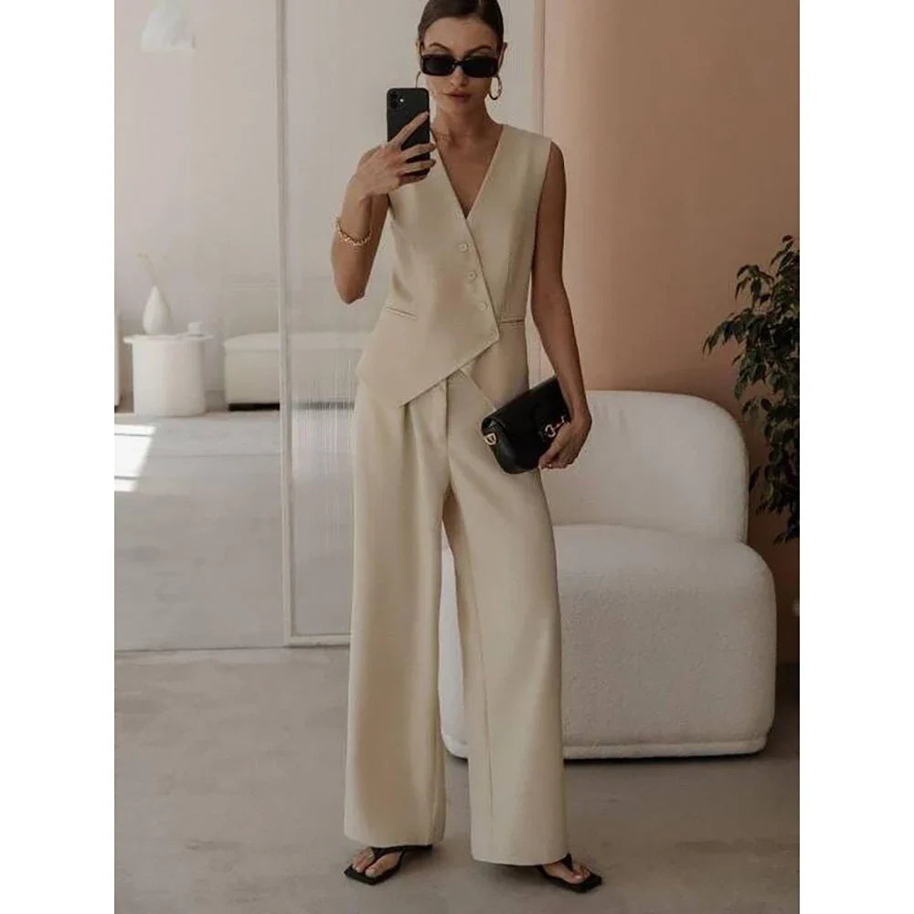 Multiple Styles to Choose From Women Pants Set High-end Female Two Pieces(Vest+Trousers)ropa de mujer ofertas