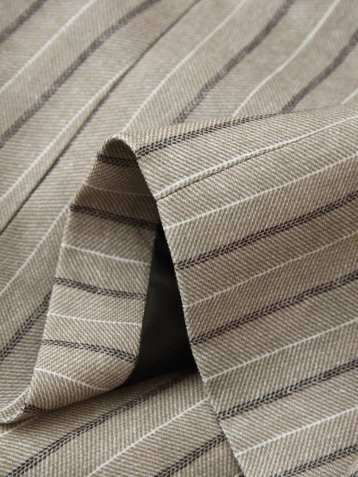 Women Khaki Striped Blazer Jacket Y2k 2000s Vintage Suit Coat European & American Elegant Fashion Belted Twill Blazer Outerwear