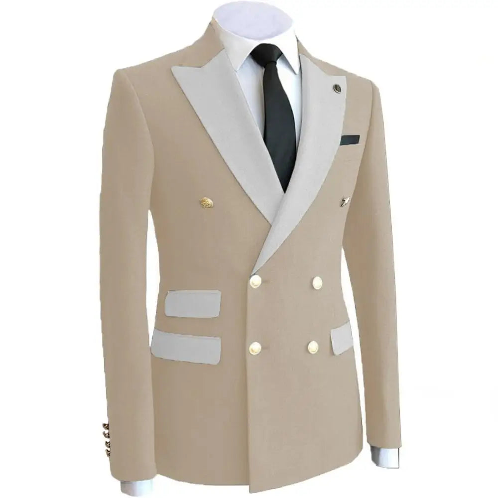 Costume de mariage pour homme, veste de blazer, smoking, vêtement formel, manteau croisé, pour marié, homme d'affaires, tenue de fête, XS-6XL