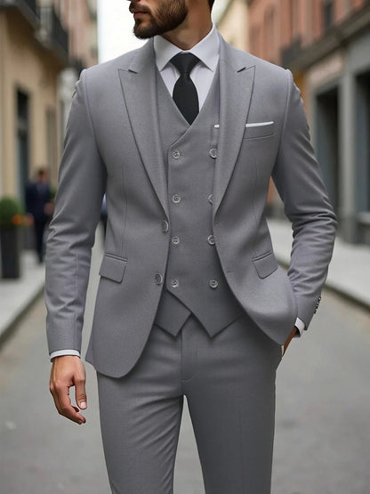 Costumes de Mariage Classiques Tuxedos Slim Fit Marié Pour Homme 3 Pièces Costume de Garçon d'Honneur Homme Formel Costume d'Affaires Homme (Veste+Gilet+Pantalon)