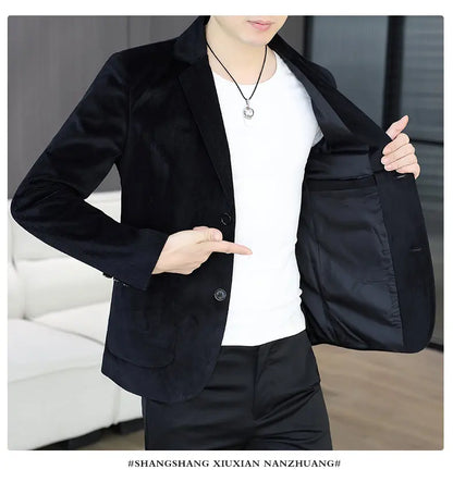 Blazer Men's Fashion Business Gentleman Groom Professional Gentleman Form-fitting Versatile Casual Formal Wear High-end Blazer
