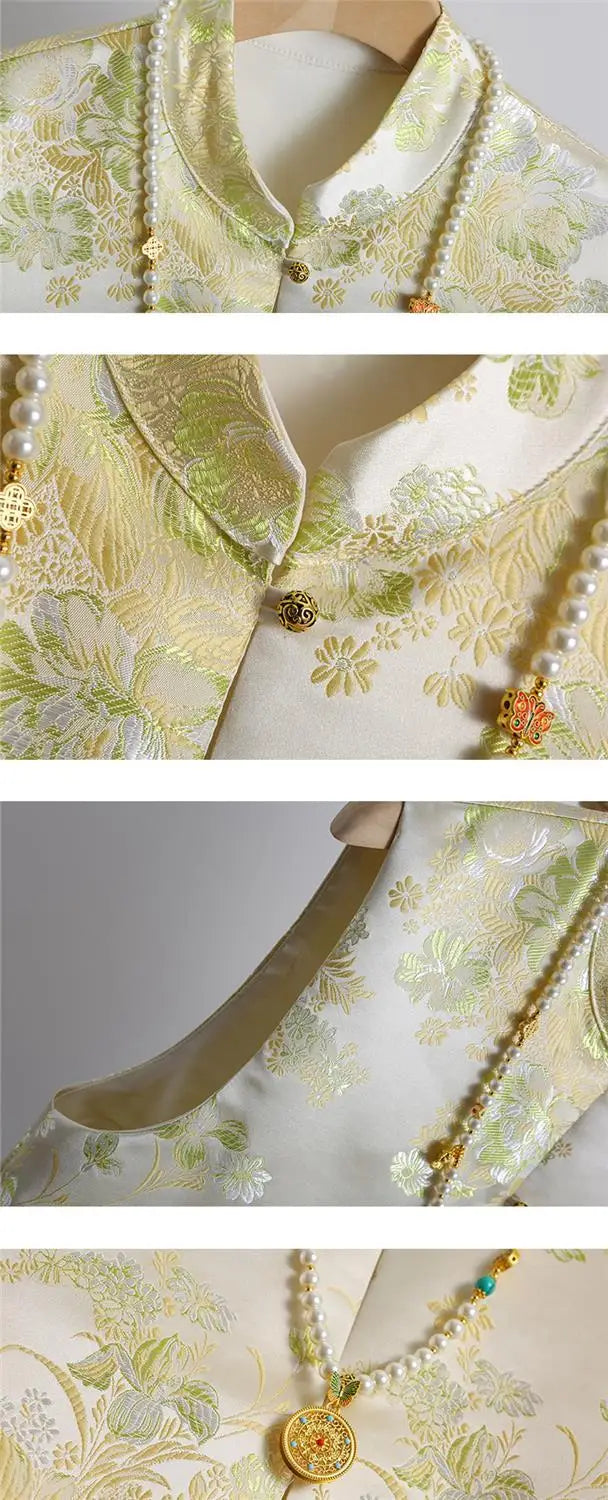 New National Style Chinese Vest Women Spring Autumn On Both Sides Sleeveless Jacket Female Bright Silk Embroidery Vest Waistcoat