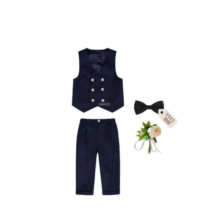 Little Boys Wedding Suit Children Photography Dress Kids Stage Performance Formal Blazer Suit Baby Birthday Ceremony Costume