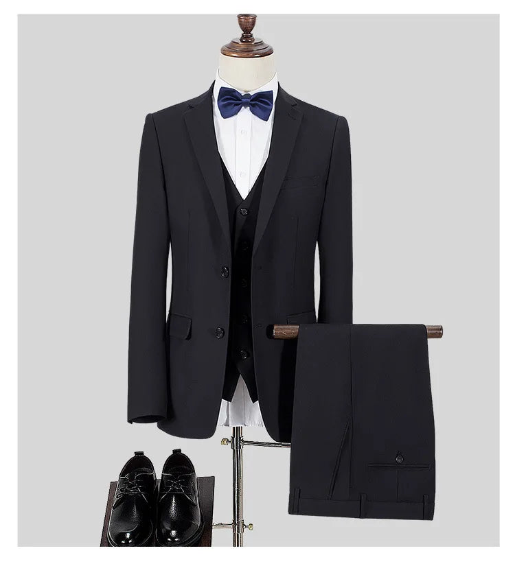 Men's Slim Fit Single Breasted Suit – Casual & Formal Two-Piece Set for Weddings & Business