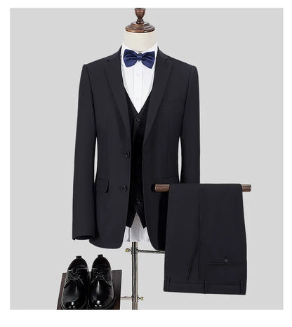 Men's Slim Fit Single Breasted Suit – Casual & Formal Two-Piece Set for Weddings & Business