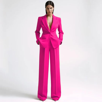 Mint Green 2-Piece Women's Pant Suits Elegant Wedding Occasion Clothing Slim Fit Formal Office Lady Blazer Set(Jacket+Pants)