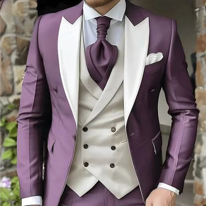 Costume de mariage pour homme à revers pointu de haute qualité coupe slim Vestes Col pointu croisé Carnavals hommes Le dernier
