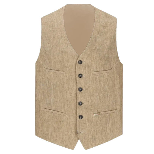 Men's Dress Vest Single Breasted V-Neck Waistcoat for Weddings and Smart Casual Wear