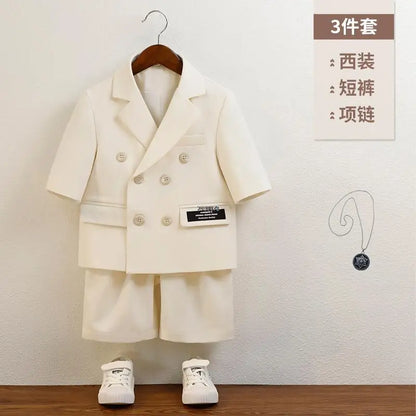 Boys Green Summer Photography Suit Kids Formal Wedding Dress Baby Birthday Dress Children's Day Performance Ceremony Costume