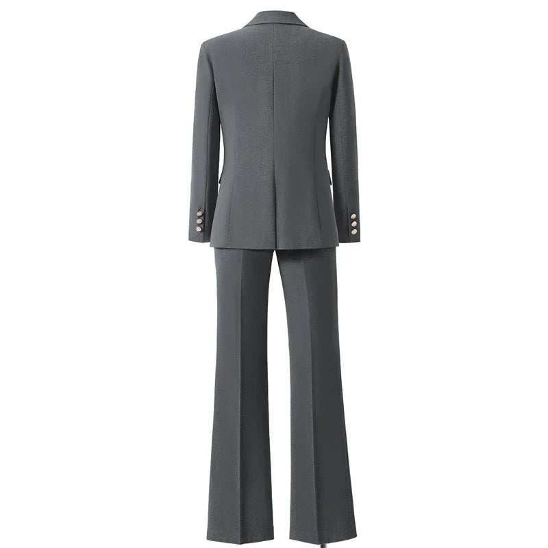 Chic Business Elegant Woman Suits Two Pieces New Matching Sets Blazer Pants Lady Outfit Classic Formal Clothes Office Work