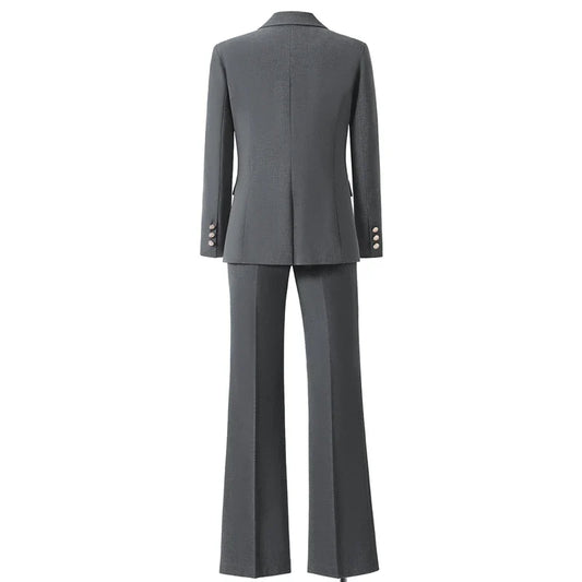 Chic Business Elegant Woman Suits Two Pieces New Matching Sets Blazer Pants Lady Outfit Classic Formal Clothes Office Work