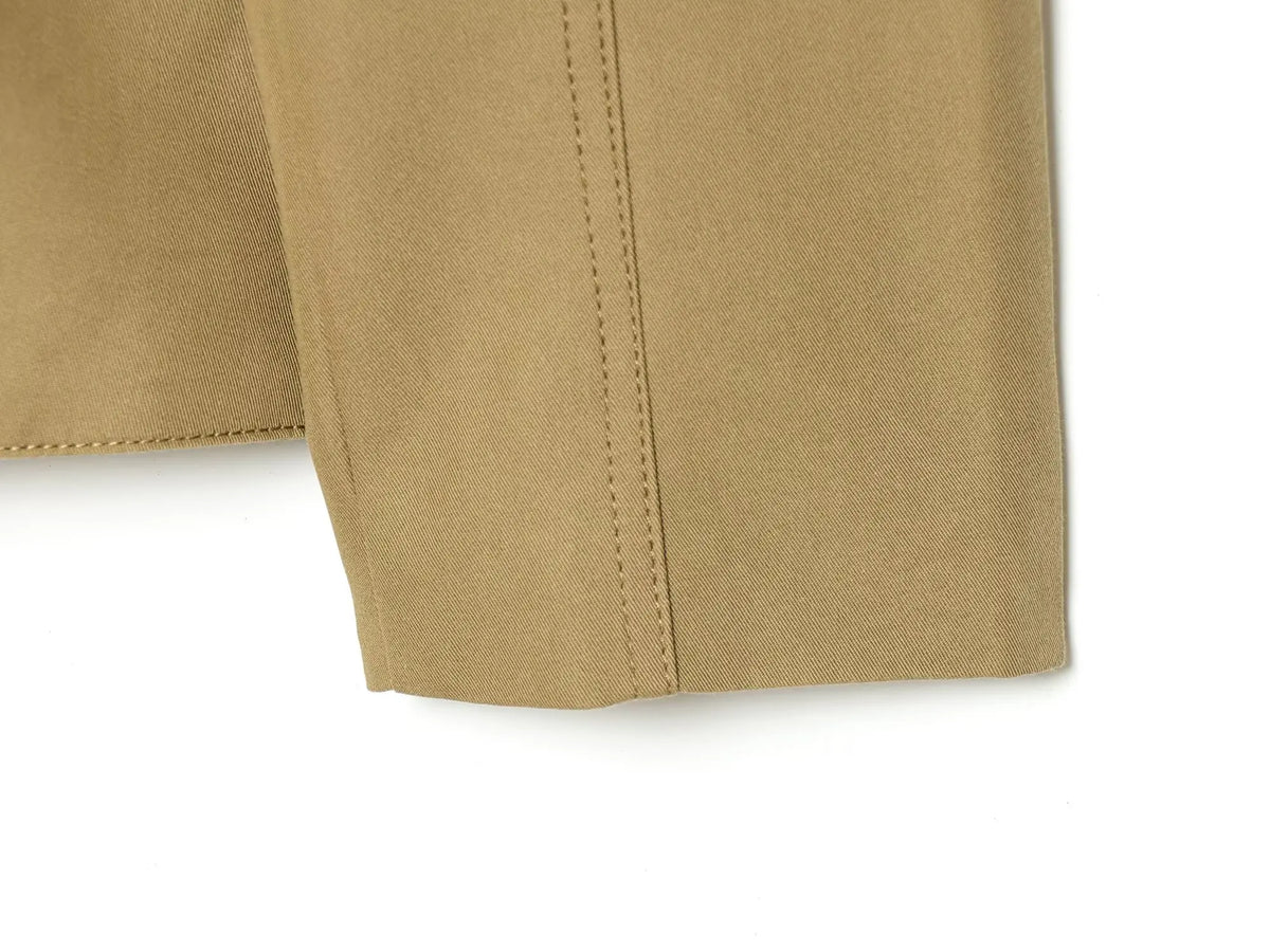 Fashion Women Slim Safari Blazer Jacket 2026 Stand Collar Long Sleeve Pocket Vintage Trench Coat Female Elegant Street Blazer