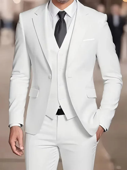 3 Piece Khaki Groom Tuxedo Men Suits for Wedding Business Notch Lapel Blazer Costume Homme Party Suits(Jacket+Vest+Pants)