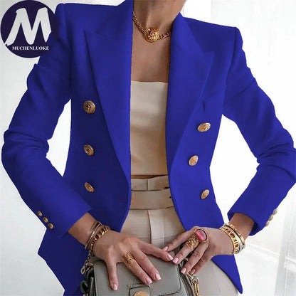 Women's Korean Fashion Long Sleeve Blazer Casual Loose Office Coat Spring Autumn Versatile New Clothing