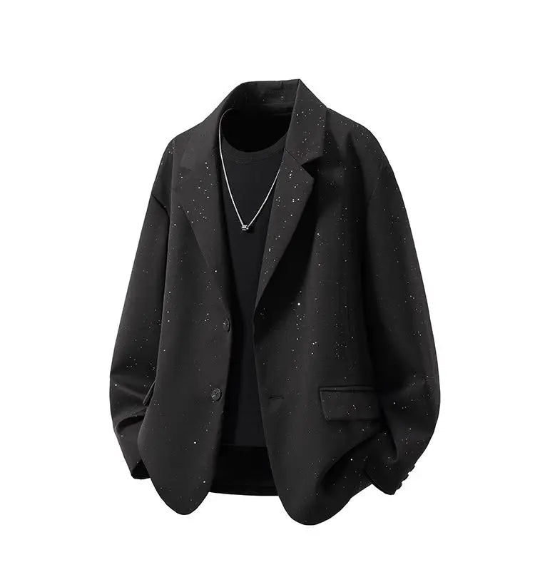Luxury Man Clothing Glitter Jasje Mannen Suits Sequin Jacket Loose Black Gypsophila Designer Blazers Para Hombres Man Streetwear