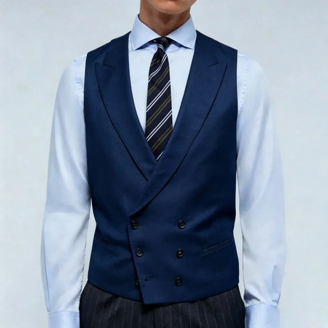 Men Vest Double Breasted Lapel Waistcoat for Wedding & Formal Occasions – Multi-Color