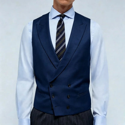 Men Vest Double Breasted Lapel Waistcoat for Wedding & Formal Occasions – Multi-Color
