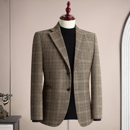 High Qualitys 50% Woolen Men's Suit Jacket Autumn Winter Thicken Warm Business Slim Fit Casual Wedding Groom Coats Tailcoat