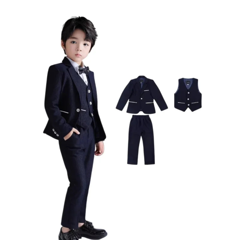 Low-price clearance sale Boys 3Pieces/Set Jacket Vest Pants Photography Suit Kids Piano Wedding Party Dress Children Costume