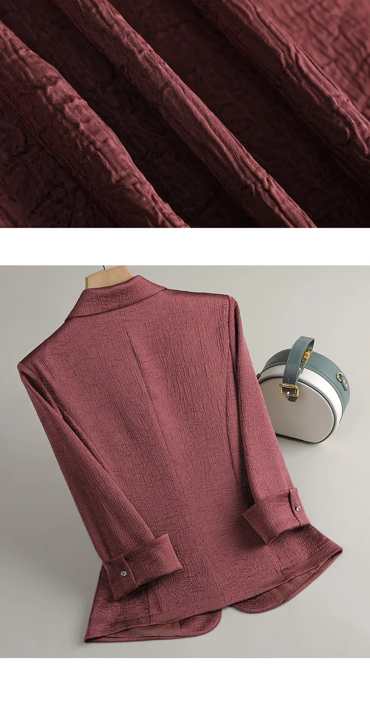 Fashion Office Ladies Blazer and Pants Suit Formal Angola Red Women Jacket Trouser Women Business Work Wear 2 Piece Set