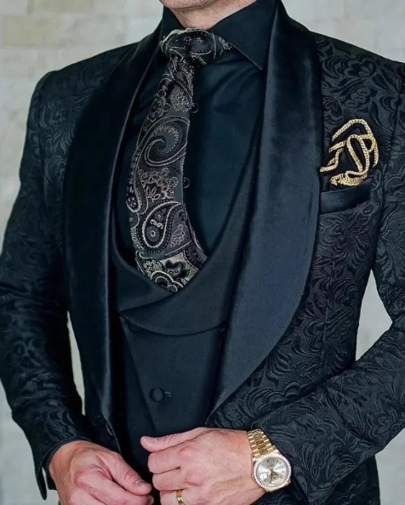 Suits for Men Italian Design Custom Smoking Hombre Slim Jacket  Groom Suit for Wedding For Costume Homme Pour Mariage 3 Piece