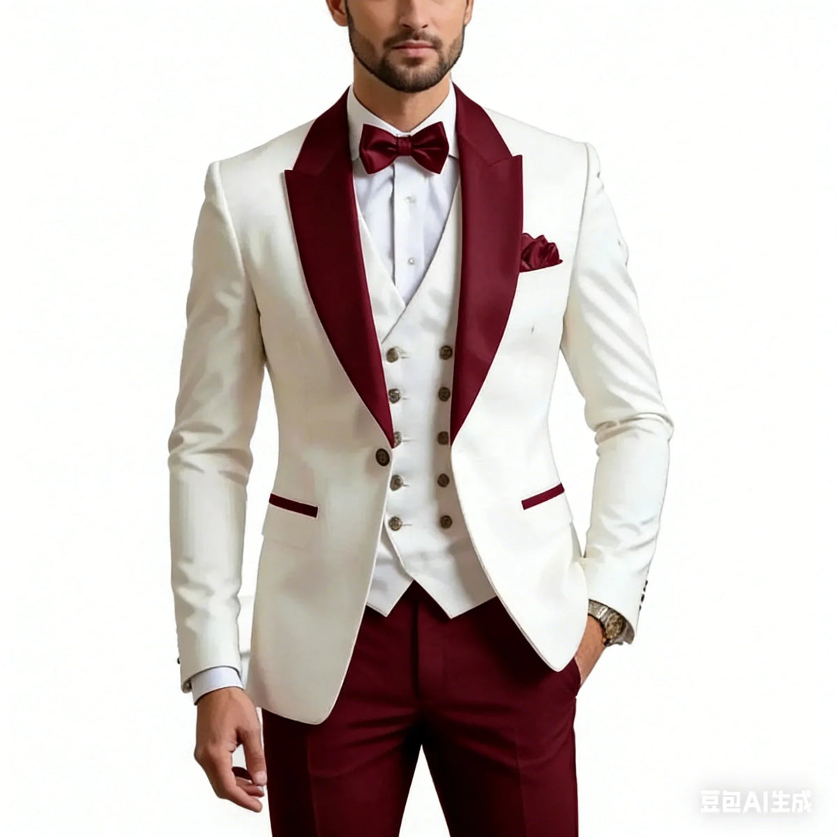White And Mint Green Men Suit Formal Occasion Groom Groomsman Wedding Party Prom Male Tuxedos 3 Piece Set Blazer+Vest+pant