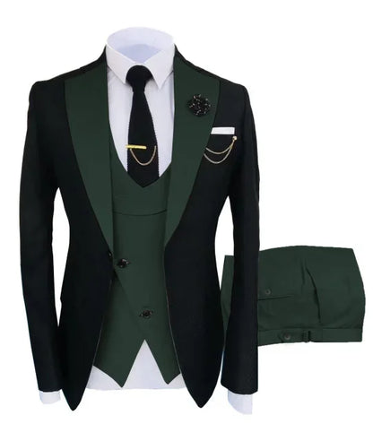 Slim Fit Men Wedding Suits Slim Fit Business Suits Groom Black Tuxedos for Formal Wedding Suits Jacket Pant Vest 3 Pieces
