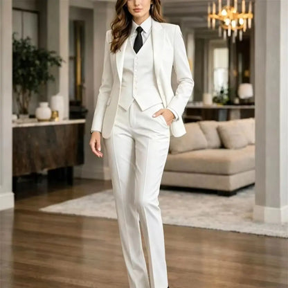 Women's Black Color 3 Piece Suit Official Outfits Formal Event Wear Women's Business Set Jacket+Vest+Pant Tailor Made
