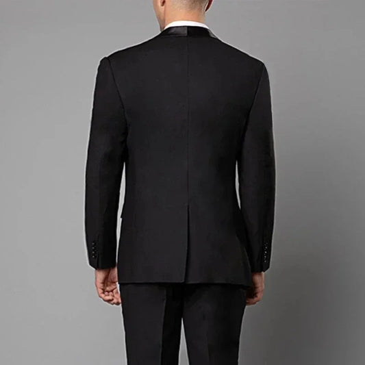 Black Shawl Lapel Formal Wedding Elegant Men Suits Groom Tuxedo Prom Slim Fit Blazer Hombre High Quality Custom 3 Piece Set
