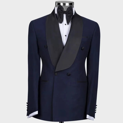 Luxury Fashion Men Suit 1 Piece Black With Bright Lapel Double Button For Wedding Banquet Work Office Business Casual Jacket