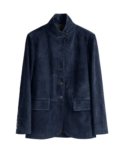 Men's Casual Blazer Maillard style Jacket Long Sleeve Solid Color Single Breasted Button Fashion Sport Coats Autumn Winter