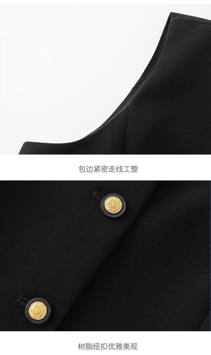 Women's Suits Vest 2026 New Spring Summer Temperament Slim Retro Thin Waistcoat Black Short Sleeveless Blazers Coat And Tops