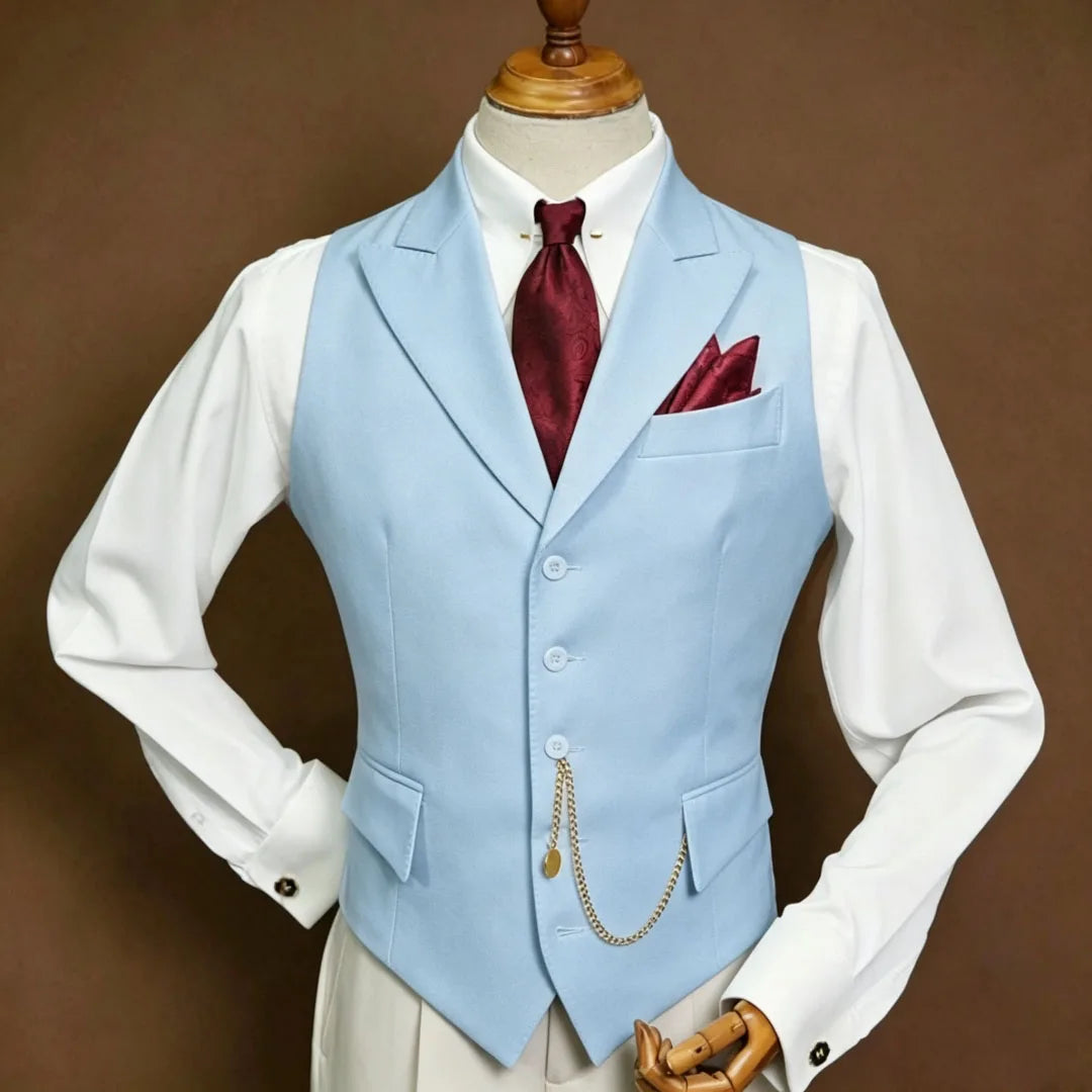 Men's Vest Single Breasted Lapel Waistcoat for Wedding, Business & Formal Occasions