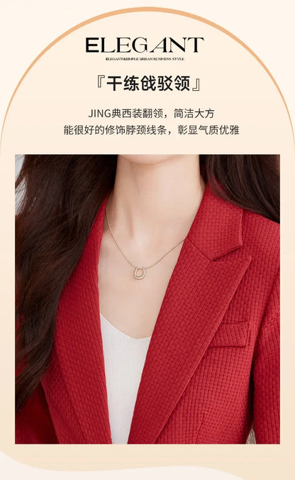 Casual Blazer Suits for Women Office Wear Long Sleeve Single Button Jacket 2 Pieces Set Chic Fashion Pant Suits Elegant Ladies
