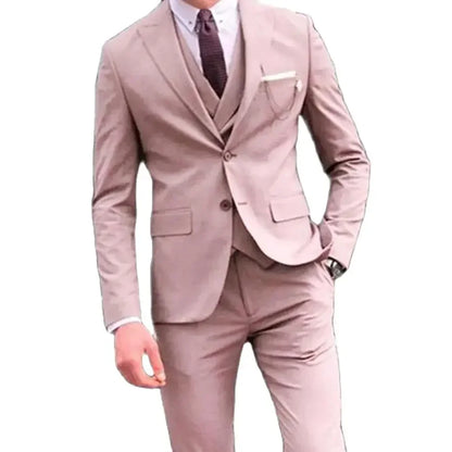 Pink Latest Design Elegant Men Suit Smart Casual Slim Fit Blazers Hombre Business High Quality Custom 3 Piece Set Costume Homme