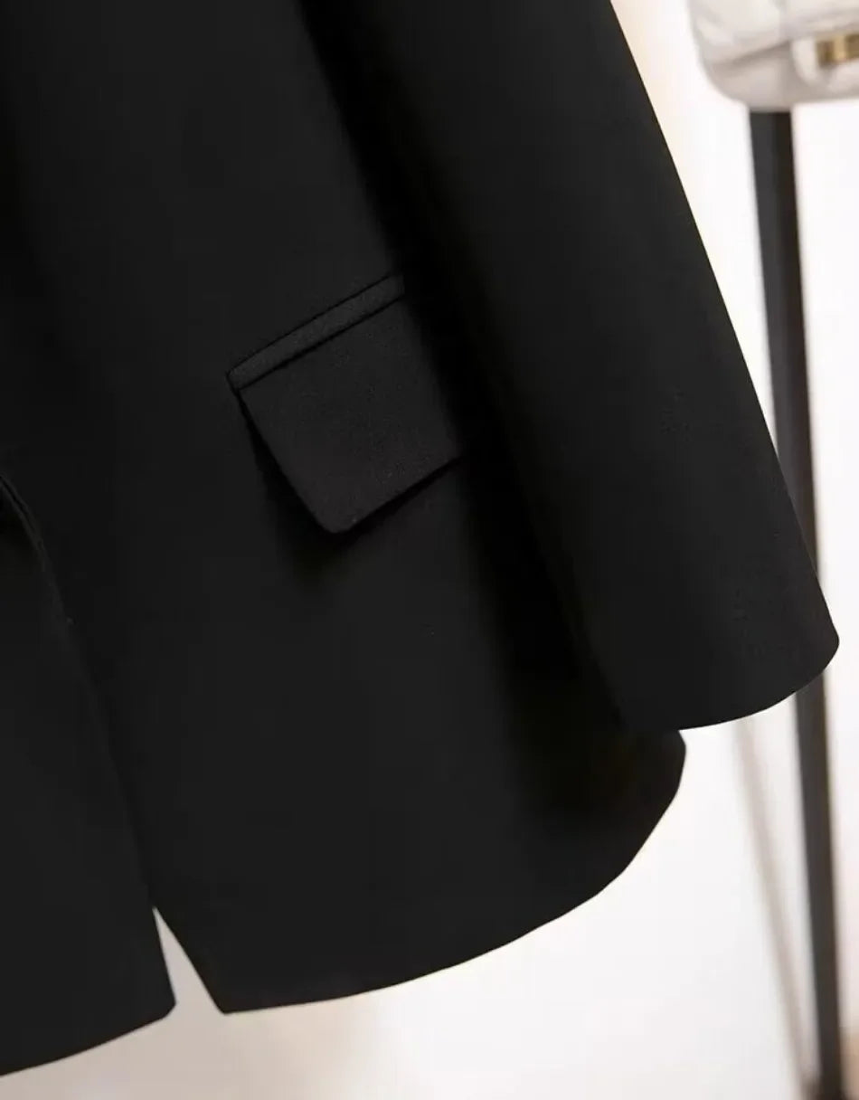 Women's Long Sleeved Lace-Up Blazer Loose Casual Top Korean Fashion Office Blazer Spring Autumn New