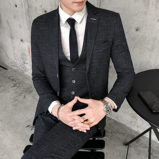Men's Two-Piece Suit Set Slim Fit Single Breasted for Wedding Business Smart Casual